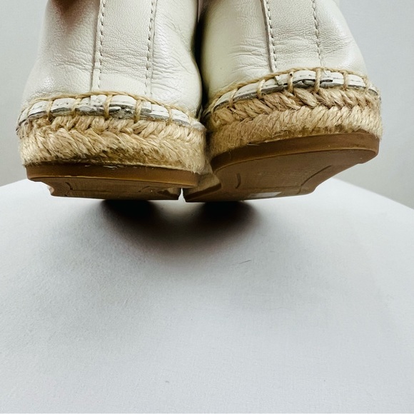 Tory Burch Ivory/Black Benton Color Block Espadrille Jute Nappa Leather - Picture 8 of 10